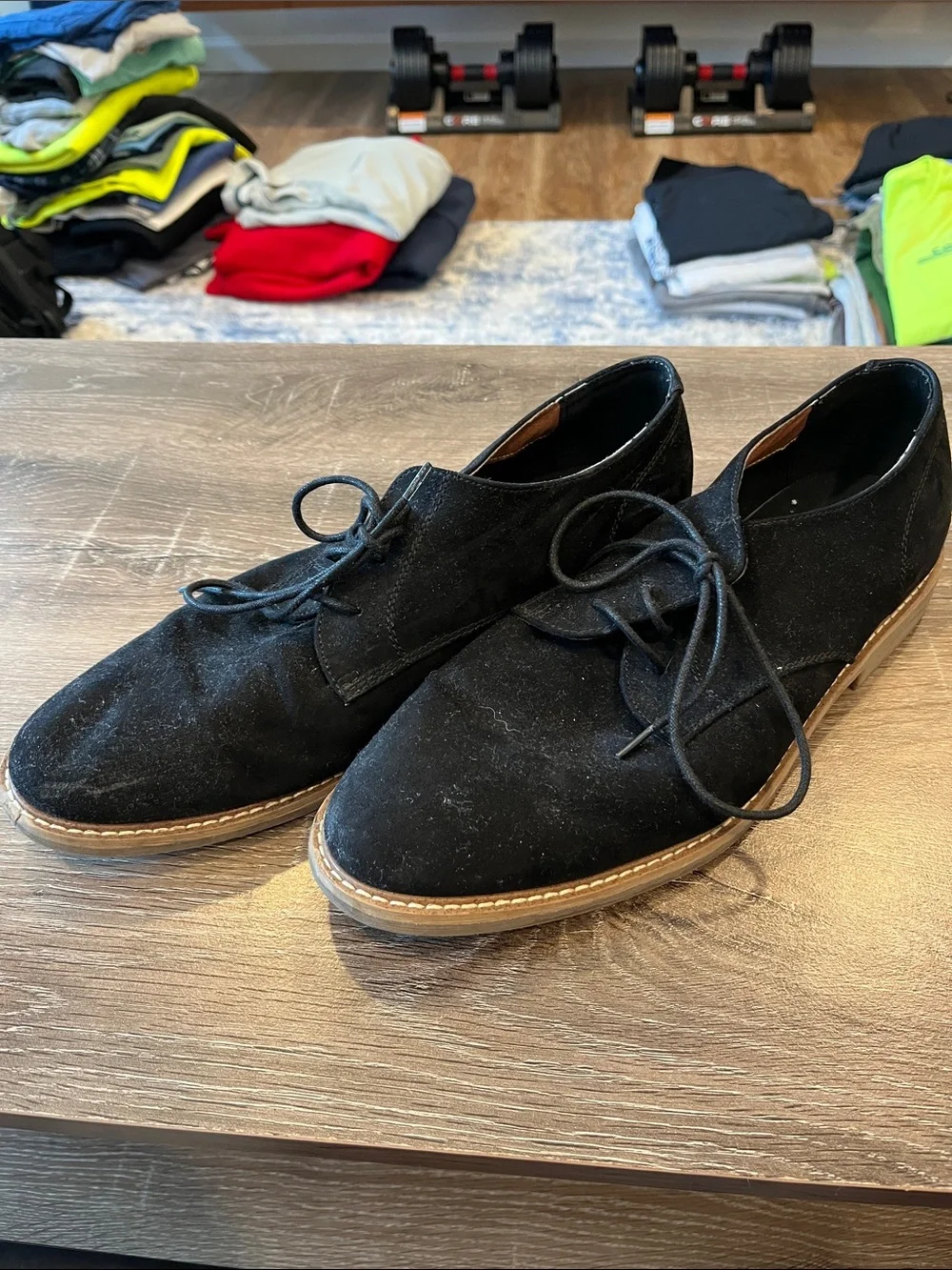 H&M Black Suede Chukka Boots with Tan Welt